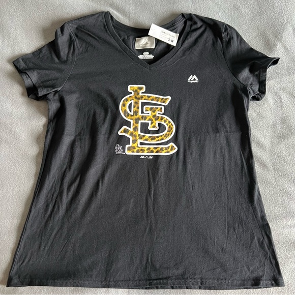 MLB St. Louis Cardinals Women's Cheetah Logo V-Neck T-Shirt - L - Picture 1 of 4